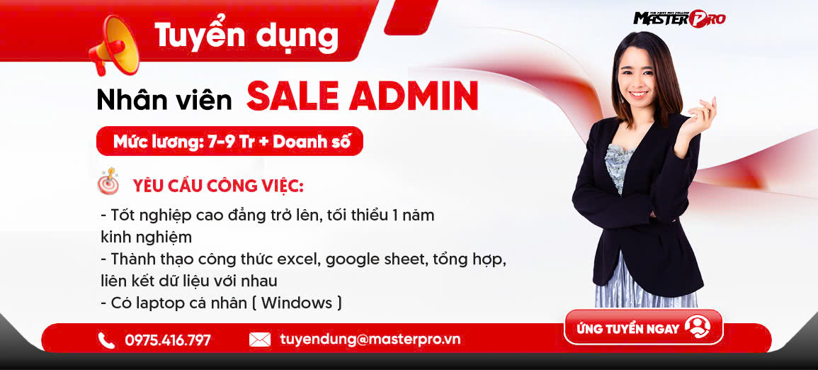 Tuyển dụng Nhân viên Sale admin – Trợ lý kinh doanh Tháng 4/2025