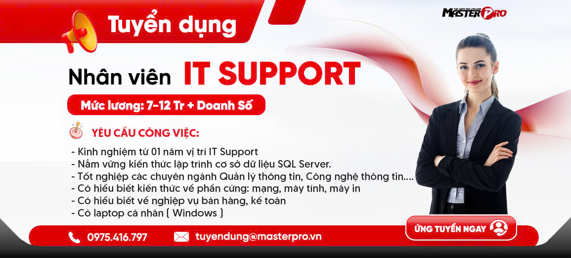 Tuyển dụng Nhân viên IT Support Tháng 4/2025