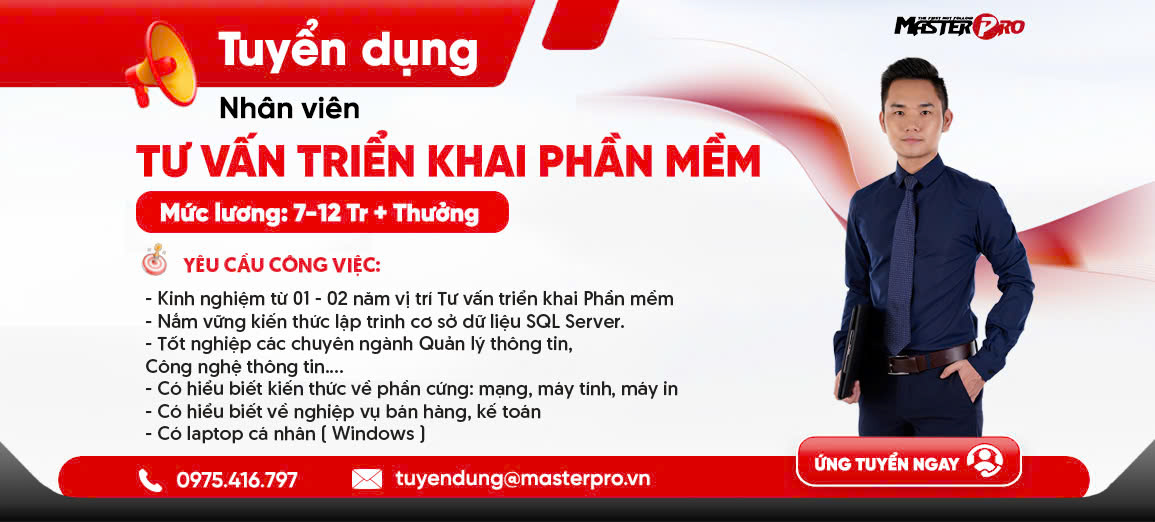 Tuyển Dụng Nhân Viên Tư Vấn Triển Khai Phần Mềm Tháng 4/2025
