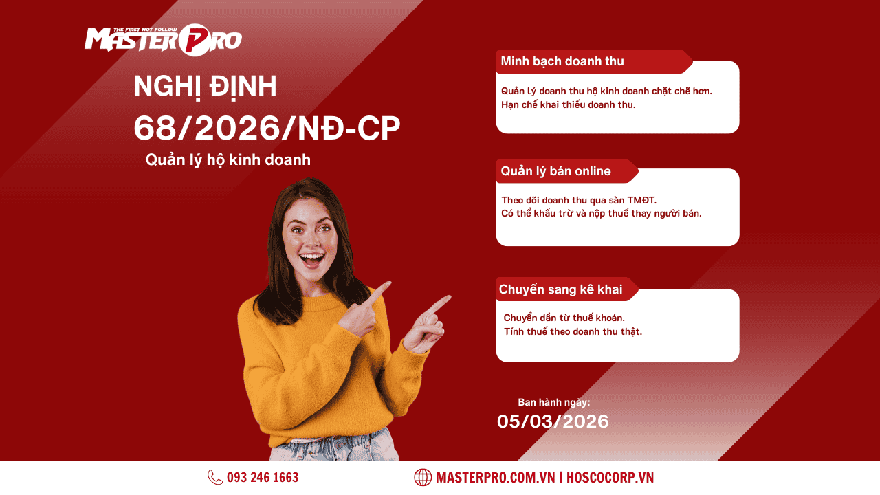 Nghị định 68/2026/NĐ-CP: Những thay đổi về thuế hộ kinh doanh bạn cần biết