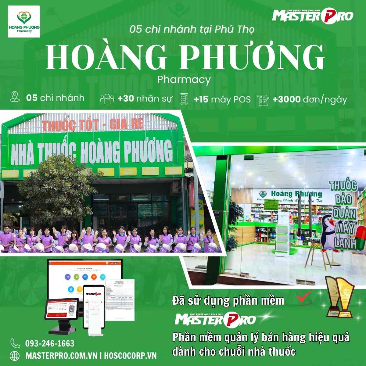 Nhà thuốc Hoàng Phương tối ưu vận hành với MasterPro