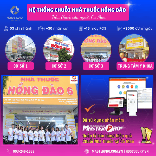 Nhà thuốc Hồng Đào ứng dụng phần mềm bán hàng MasterPro