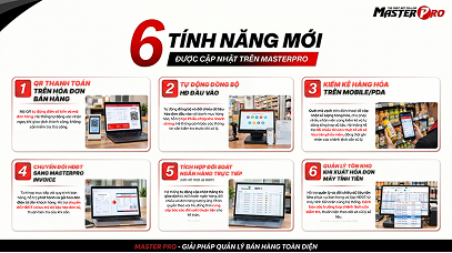 MasterPro cập nhật 6 tính năng mới: Quản lý bán hàng, kho và hóa đơn hiệu quả hơn