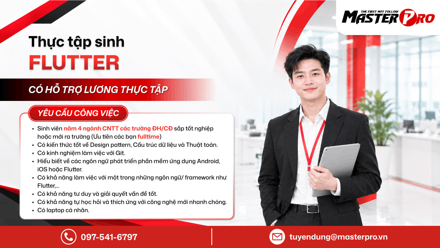 Tuyển dụng Thực tập sinh Flutter Tháng 10/2026