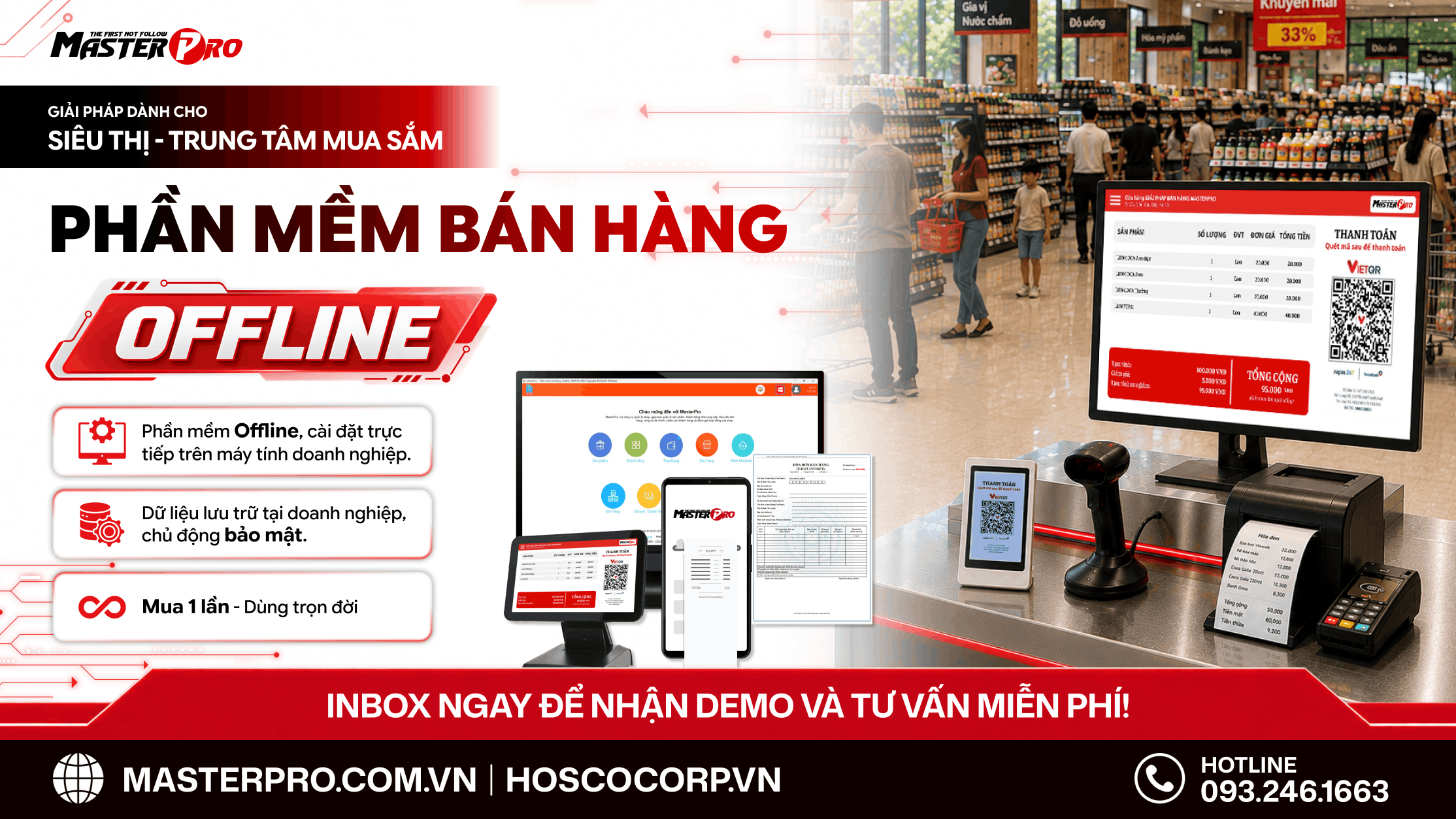 🛒 SIÊU THỊ – TTMS MUỐN CHỦ ĐỘNG DỮ LIỆU BÁN HÀNG? LỰA CHỌN MASTERPRO OFFLINE NGAY