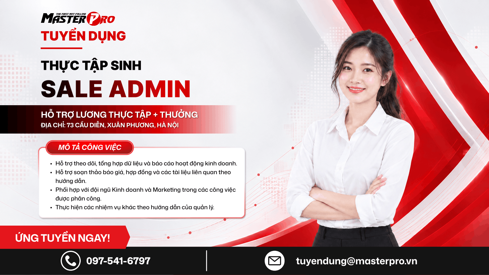 TUYỂN DỤNG THỰC TẬP SINH SALE ADMIN – TRỢ LÝ KINH DOANH THÁNG 10/2026